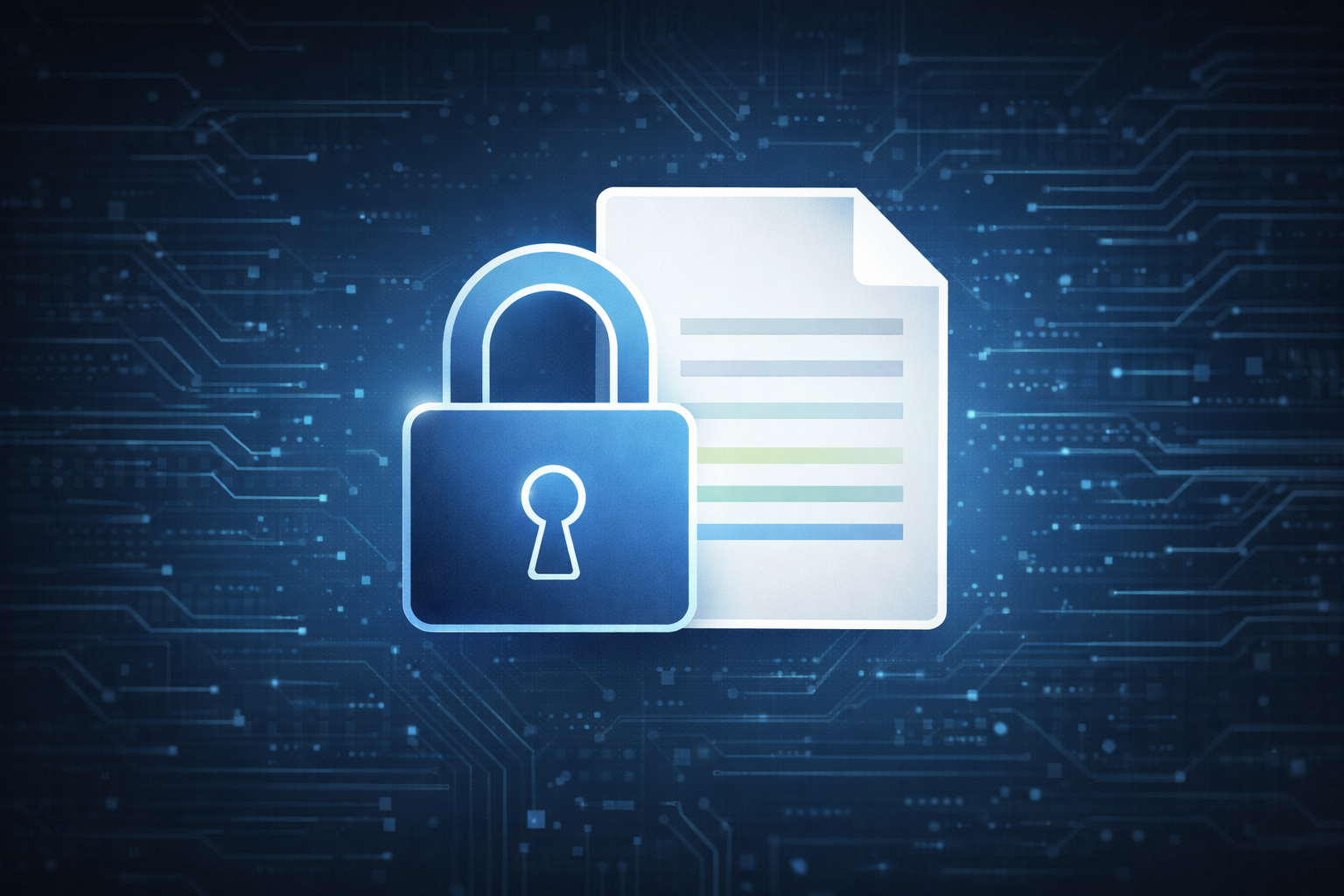 Security shield icon protecting document with paraphrasing tool interface showing local processing and encrypted data flow in professional blue theme